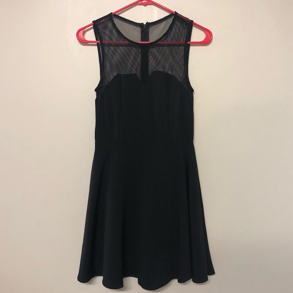 Forever 21 Black Mesh Skater Dress